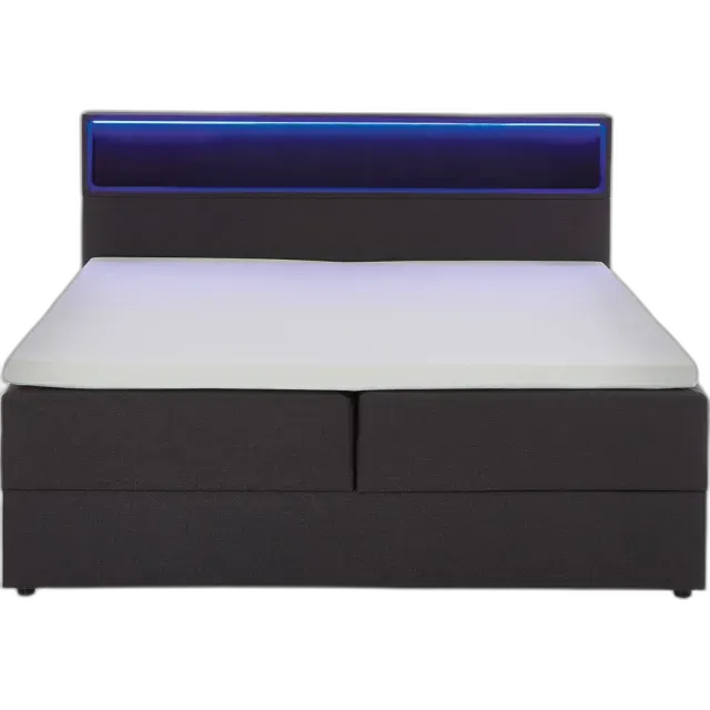 Produktbild zu Boxspringbett Juno Stoff anthrazit 180 x 200 cm, mit Bettkasten