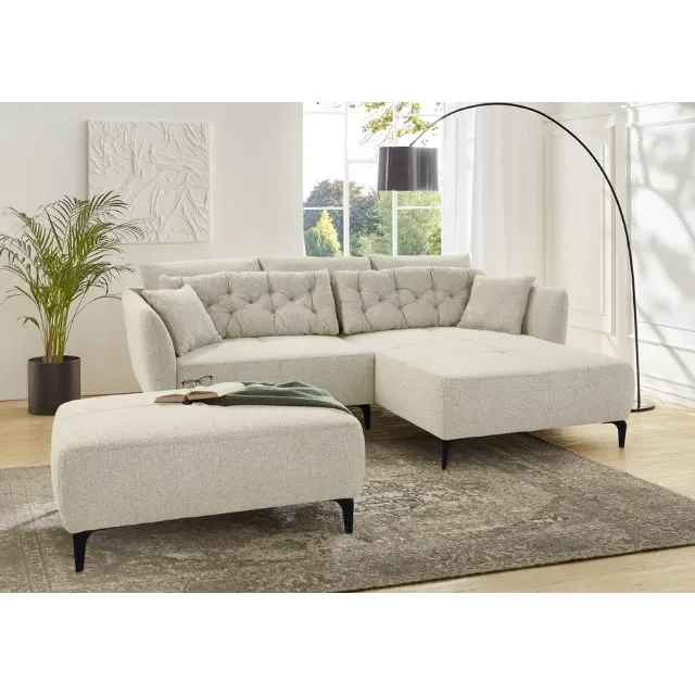 Immagine del prodotto Divano ad angolo Oslo in tessuto beige screziato