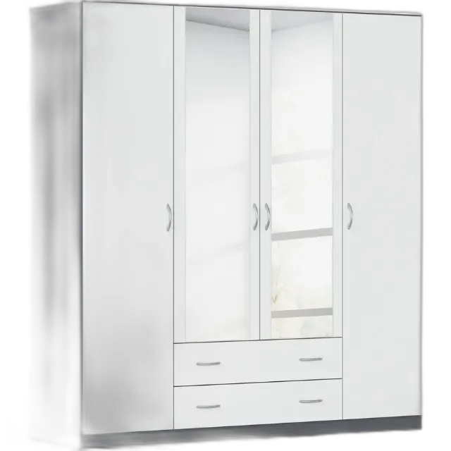 Image du produit Armoire à portes battantes Case Miroir gris/blanc 181 x 197 x 54 cm