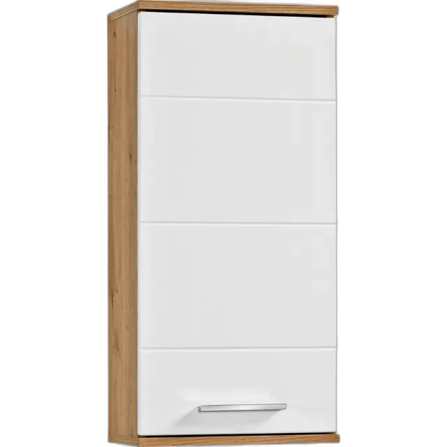 Produktbild zu Badhängeschrank Bergen Dekor Eiche Artisan weiss 35 x 74 x 22 cm