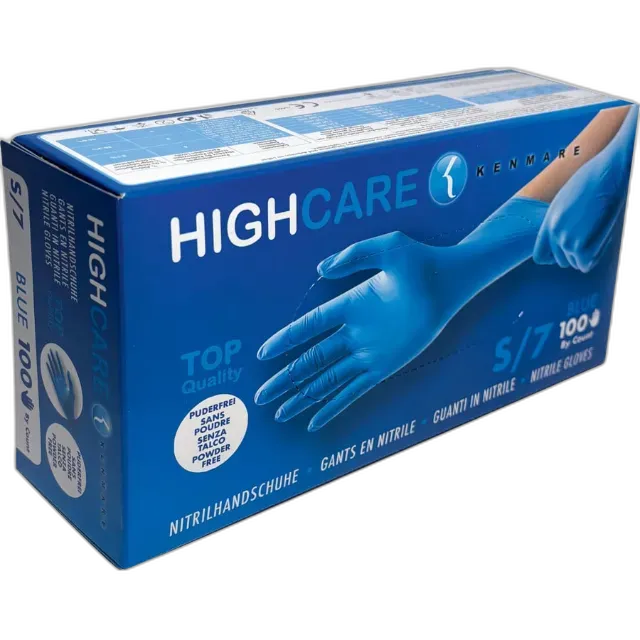 Immagine del prodotto Guanti monouso Nitrile 100pz S blu Cert: CE Cat. III – Typ P