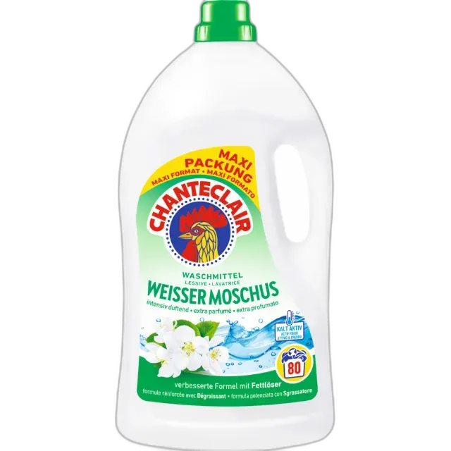 Image du produit Chanteclair lessive liquide Musc blanc 80 cycles de lavage