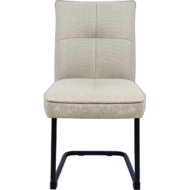 Immagine del prodotto Sedia a sbalzo Lukas in ecopelle/tessuto beige, Struttura in metallo nero
