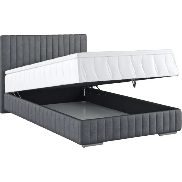 Immagine del prodotto Letto contenitore Beetle in tessuto grigio/nero 120 x 200 cm, con contenitore
