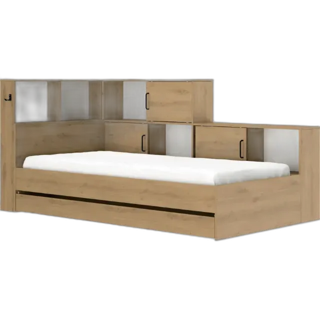 Immagine del prodotto Letto Erwan Artisan rovere decor bianco 90 x 200 cm, con contenitore