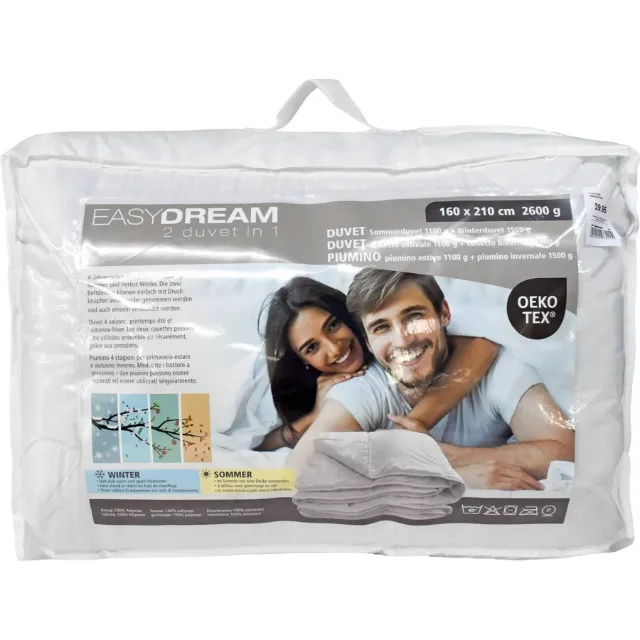 Image du produit Couette Easy Dream 4 saisons en micro-polyester 2 en 1