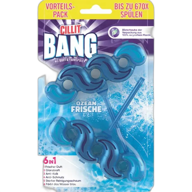 Image du produit Cillit Bang pierre WC 6 en 1 bleu océan 2 x 35 g