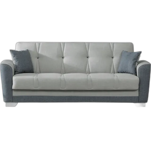 Immagine del prodotto Divano letto Becky in tessuto grigio, contenitore
