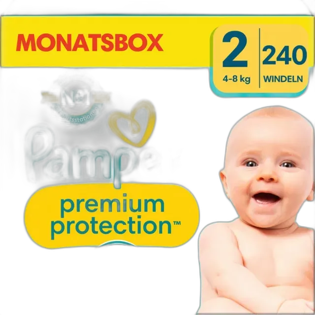 Produktbild zu Pampers Premium Protection Grösse 2 Monatsbox 240 Windeln