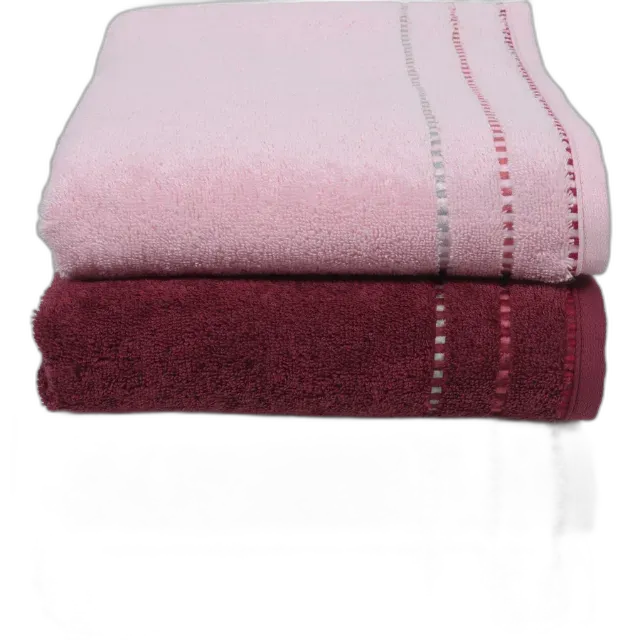 Image du produit Serviette de douche à bordure colorée, 67 x 140 cm