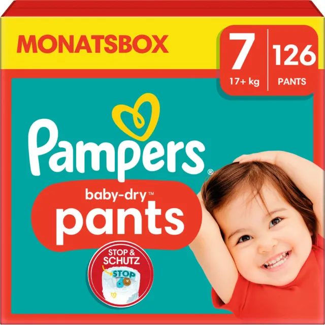 Produktbild zu Pampers Baby-Dry Pants Grösse 7 Monatsbox 126 Windeln