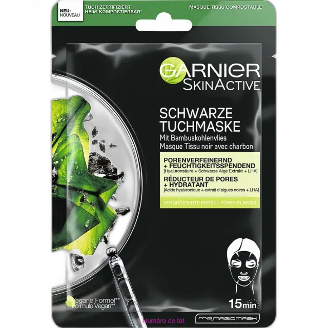 Immagine del prodotto Garnier SkinActive Maschera nera in tessuto con estratto di alga nera