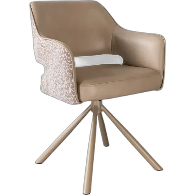 Produktbild zu Armlehnstuhl Claire Stoff/Lederlook beige, drehbar