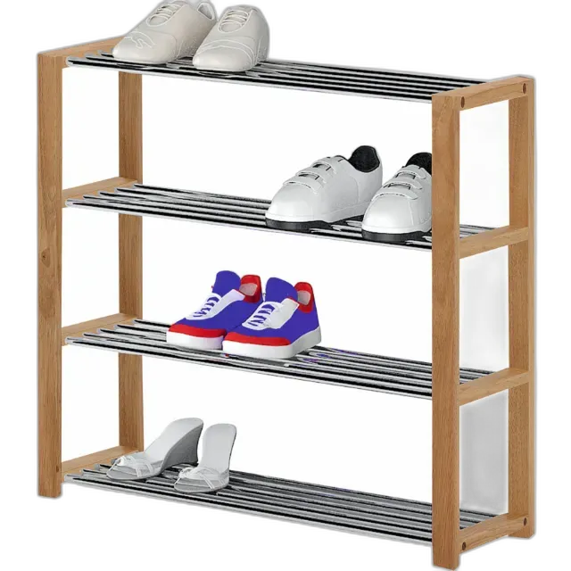 Image du produit Étagère à chaussures Tamara pin massif naturel chromé 80 x 78 x 30 cm
