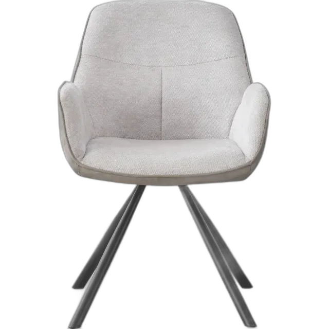 Immagine del prodotto Poltrona David in tessuto grigio chiaro, girevole