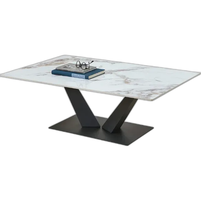 Produktbild zu Salontisch Gisele Keramikplatte weiss 120 x 40 x 80 cm