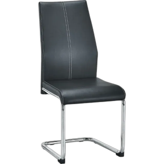 Image du produit Chaise à piètement luge Banff similicuir noir