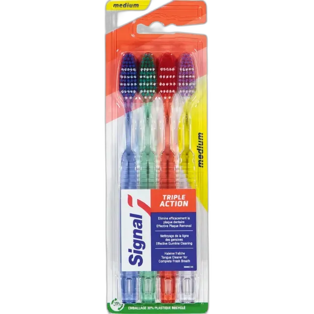 Produktbild zu Signal Zahnbürste Triple Action Medium, 4er-Pack