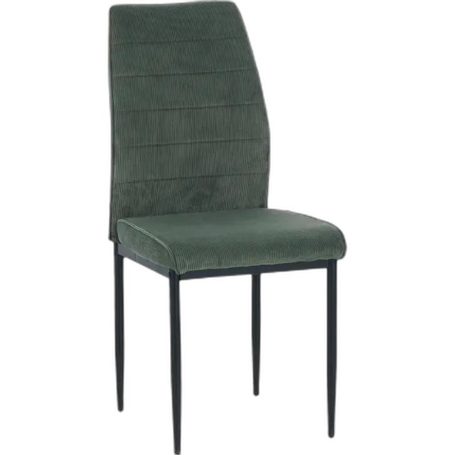 Image du produit Chaise rembourrée Lino tissu velours côtelé vert foncé