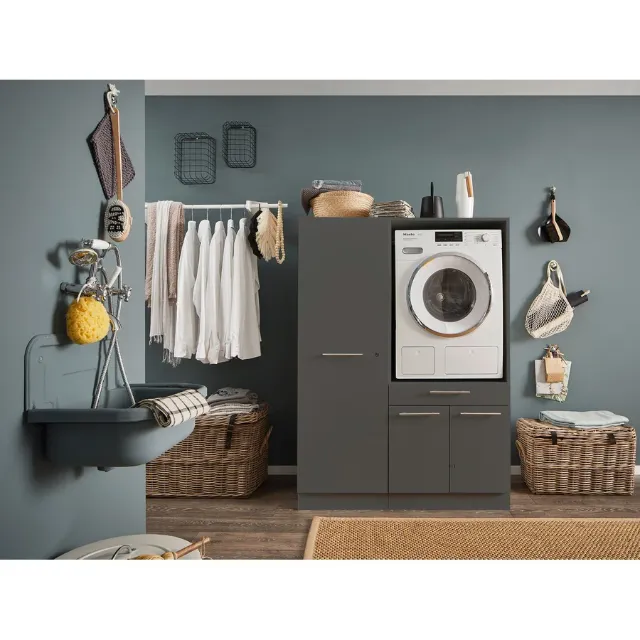 Produktbild zu Allzweckschrank Laundreezy melamin anthrazit 50 x 162 x 67.5 cm