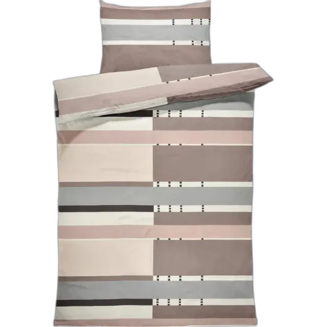 Produktbild zu Bettwäsche Satin grafische Streifen beige